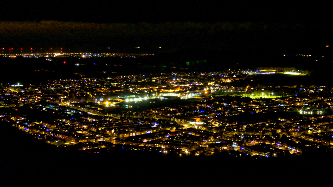 Guisborough at night