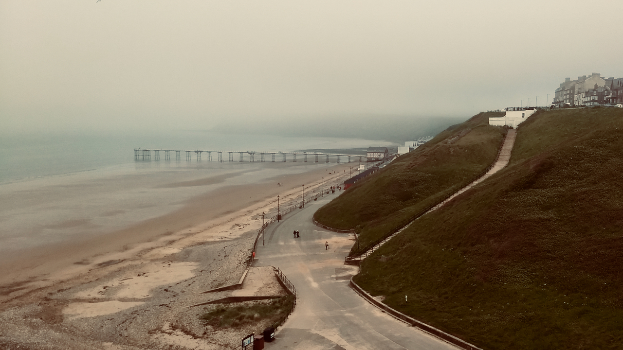 Recreation of a 1950s postcard of Saltburn