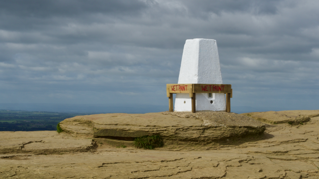 Newly painted Roseberry trig point